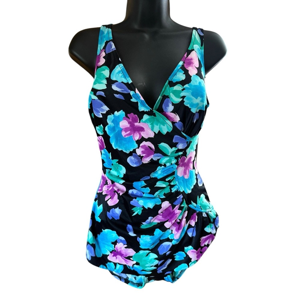 Vintage Sandcastle Swimsuit Bullet Bra‎ Swim Dress Skirt Shorts Size 14 Pin Up